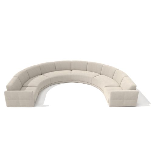 Canapé sectionnel courbe moderne sur fond blanc par LEOPARD Furniture, idéal pour salons luxueux au Canada.