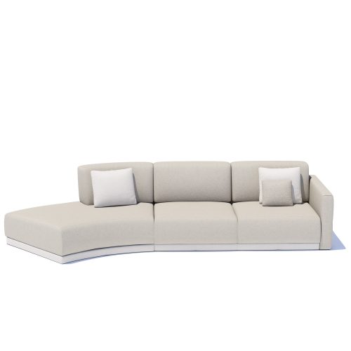 Sofa modulaire moderne beige de LEOPARD Furniture sur fond blanc, idéal pour un salon design élégant.