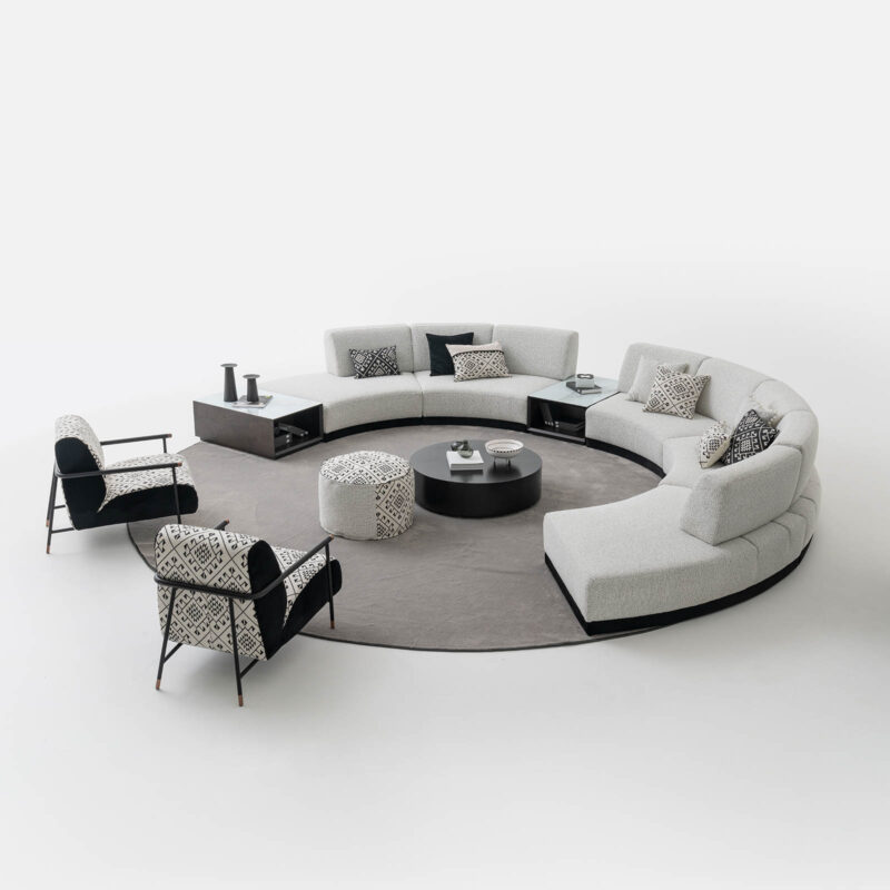 white round unique modern modular sofa set