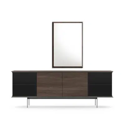 Black matt metal legs and engineered wood construction Luis Console Table