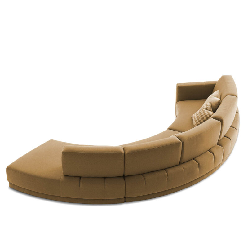 le mans round modular sofa in orange with coffee table
