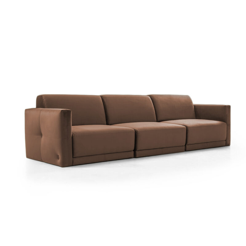 le mans modular sofa in brown velvet fabric white background picture