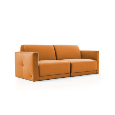 le mans modular sofa loaveseat in orange fabric