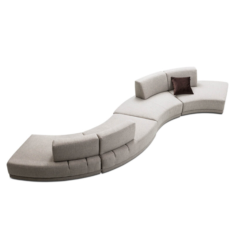 curved modular sofa modern design in gray