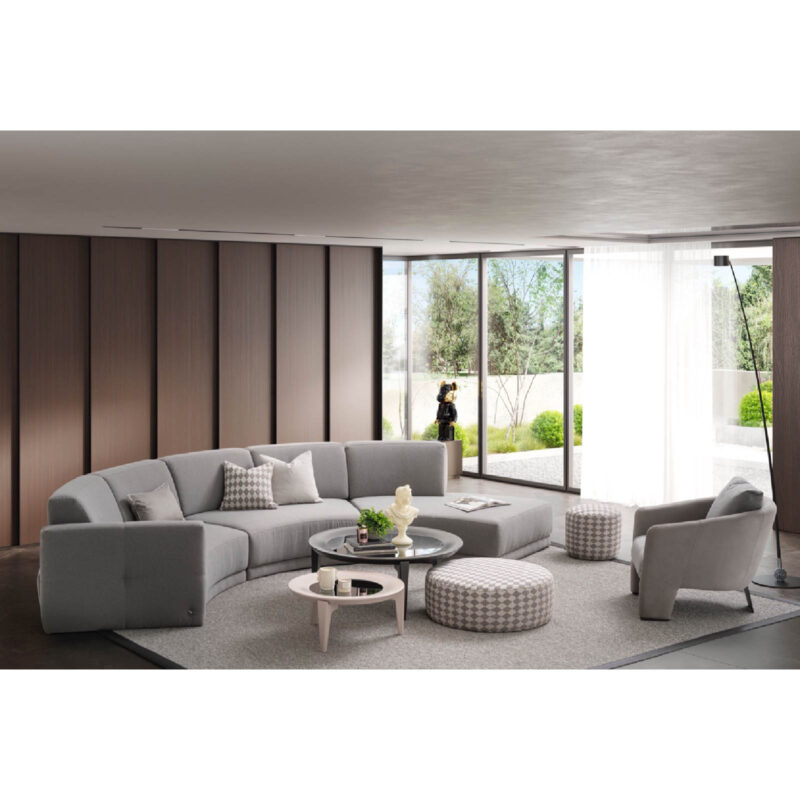 round modular sofa light gray