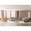 The Loft Modular Sofa in a modern living space with a off white rug and a minimalist coffee table