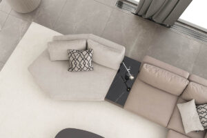 loft modular sofa top view of the amorf or origami module