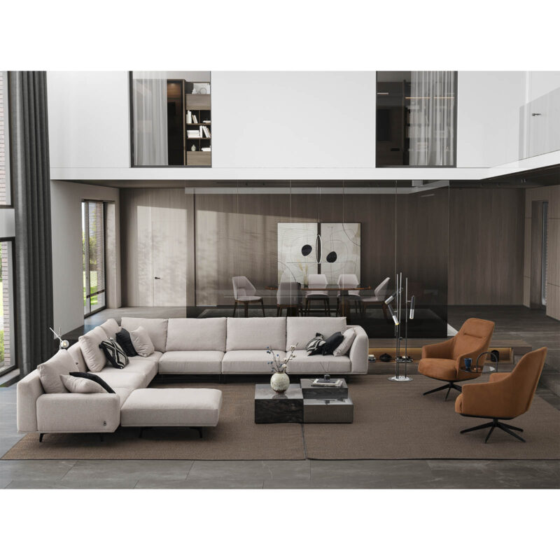 The Loft Modular Sofa in a modern living space with a white fabric