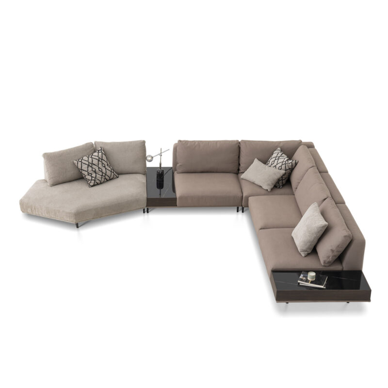 A white background image of the Loft Modular Sofa featuring one amorf module and two coffee table modules