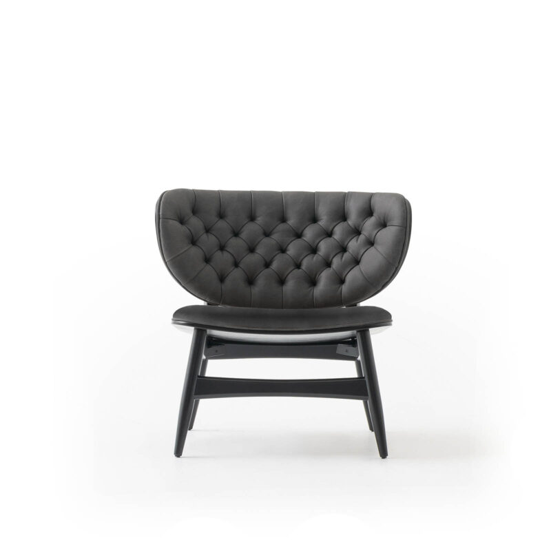 Modern design accent chair with wide backrest and no arms