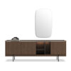 Barcelona Console Table with Mirror - Black Matt Metal and Engineered Wood