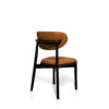 cognac leather wooden dining chair contemporary design