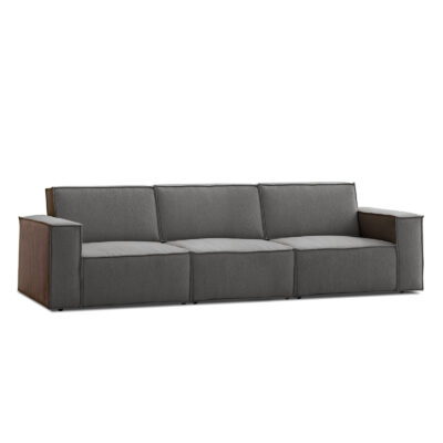 gray and brown modular sofa cubic design with mechanism