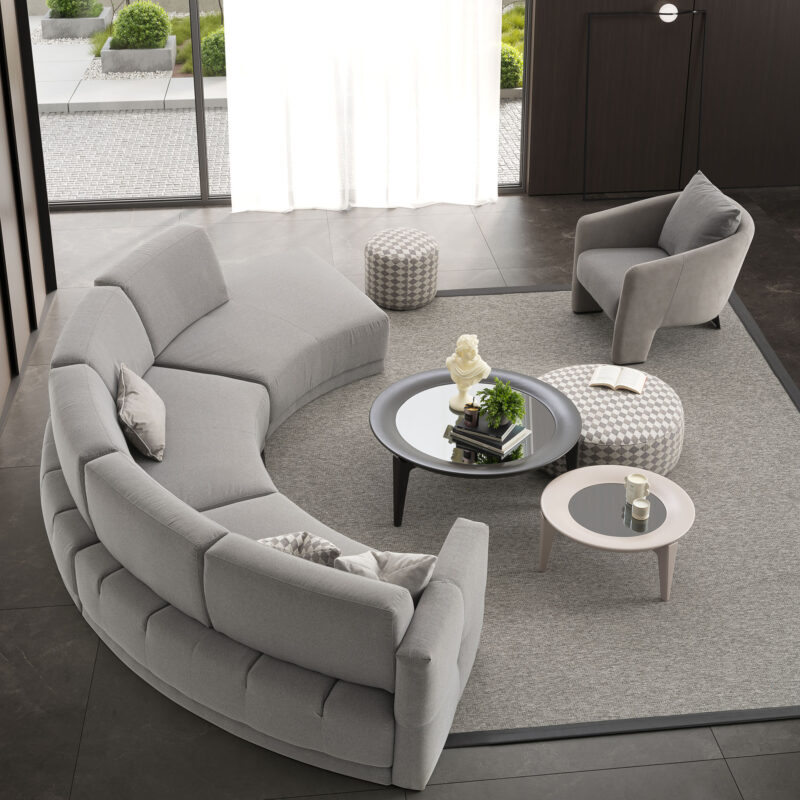 Charcoal Grey Vovo Coffee Table in a contemporary living room setting