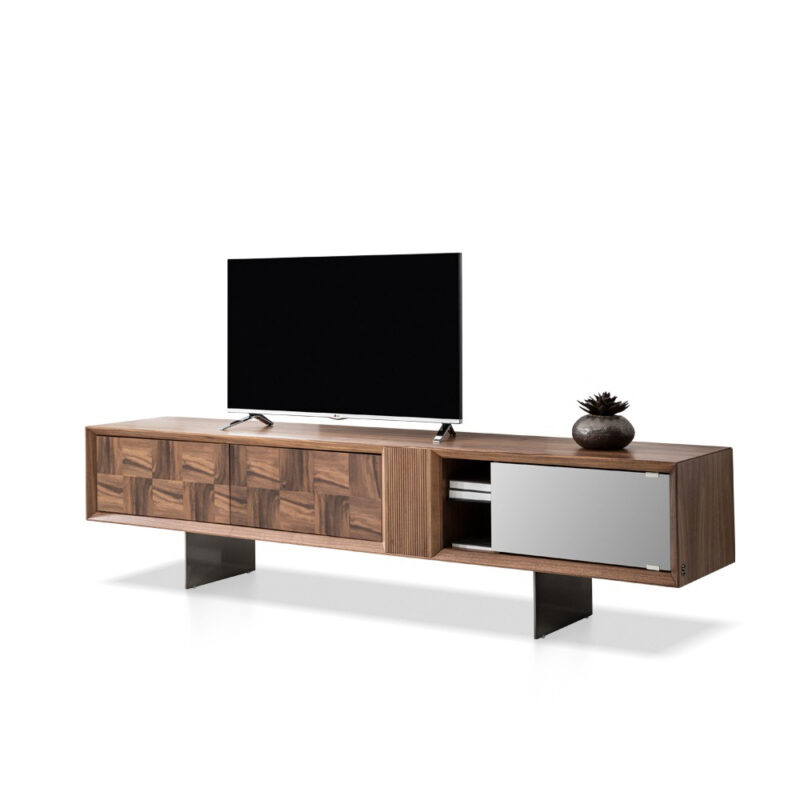 Large size Heritage TV Stand accommodating a large flat-screen TV