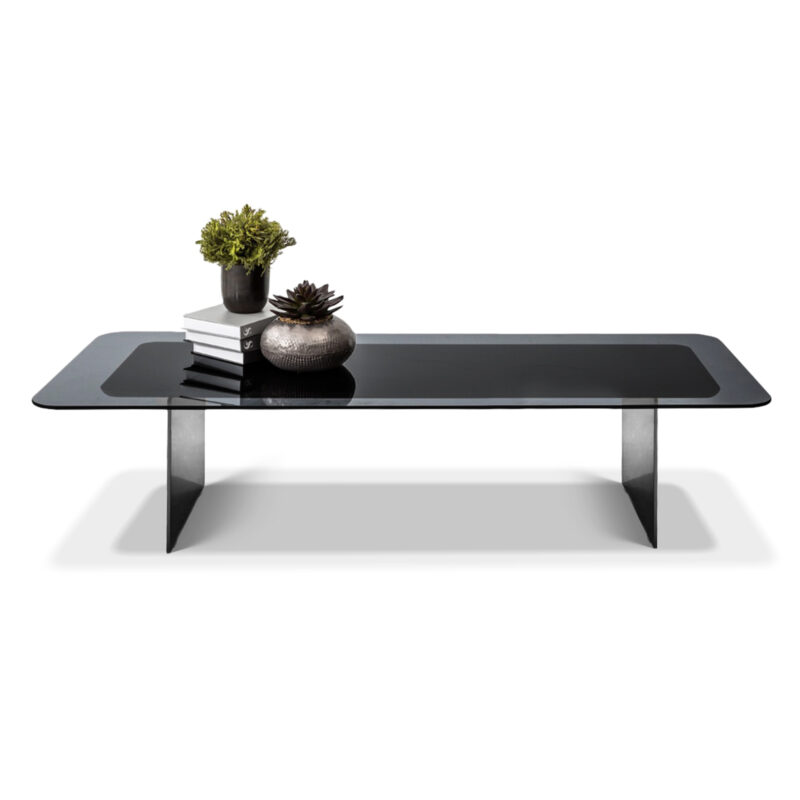 Heritage Coffee Table with a dimmed black glass tabletop