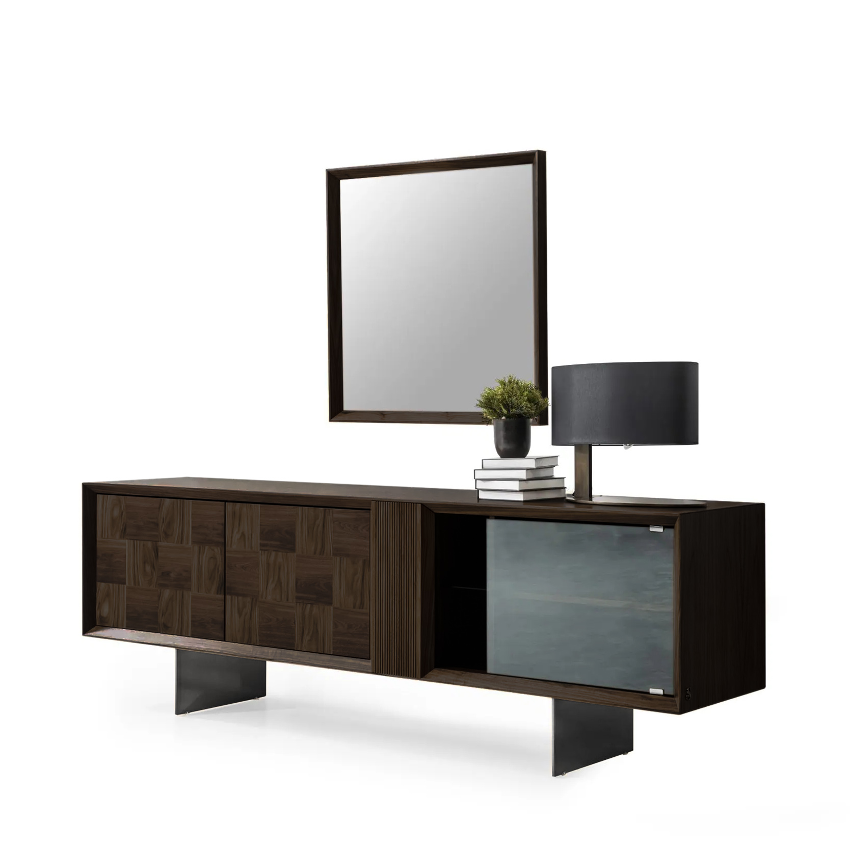 Square mirror included with the Heritage Console Table