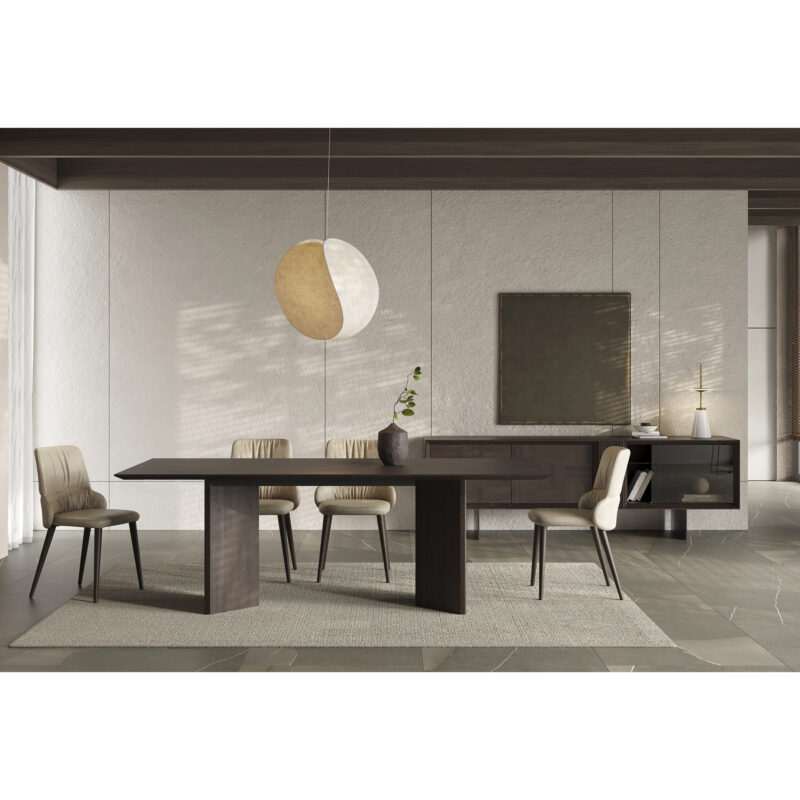 durable heritage dining table smoked oak color durable in a contemporary dining room set with heritage sideboard table