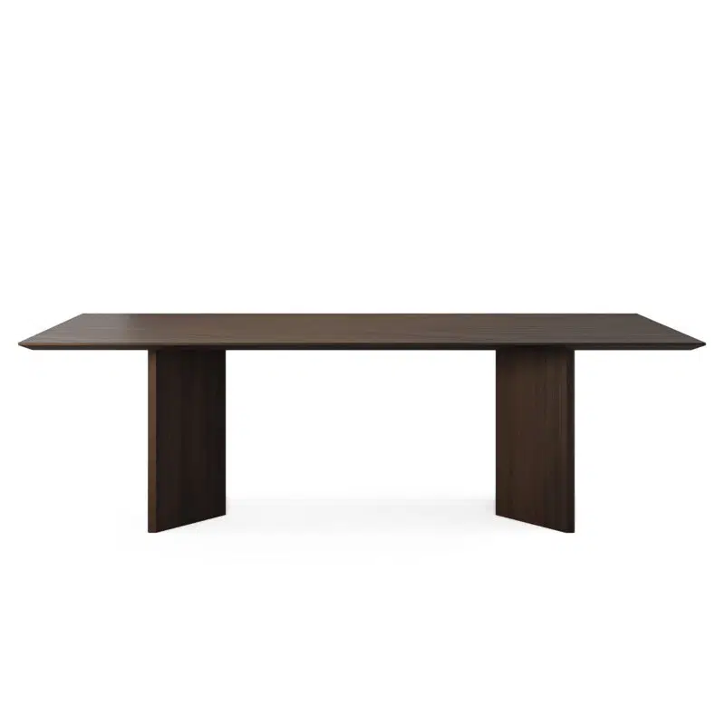 Table rectangulaire en bois foncé sur fond blanc, par LEOPARD Furniture, design moderne pour salle à manger élégante.