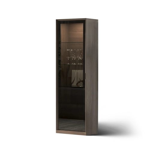 Showcase shelves with a glass door module of the Luis Modular Storage System