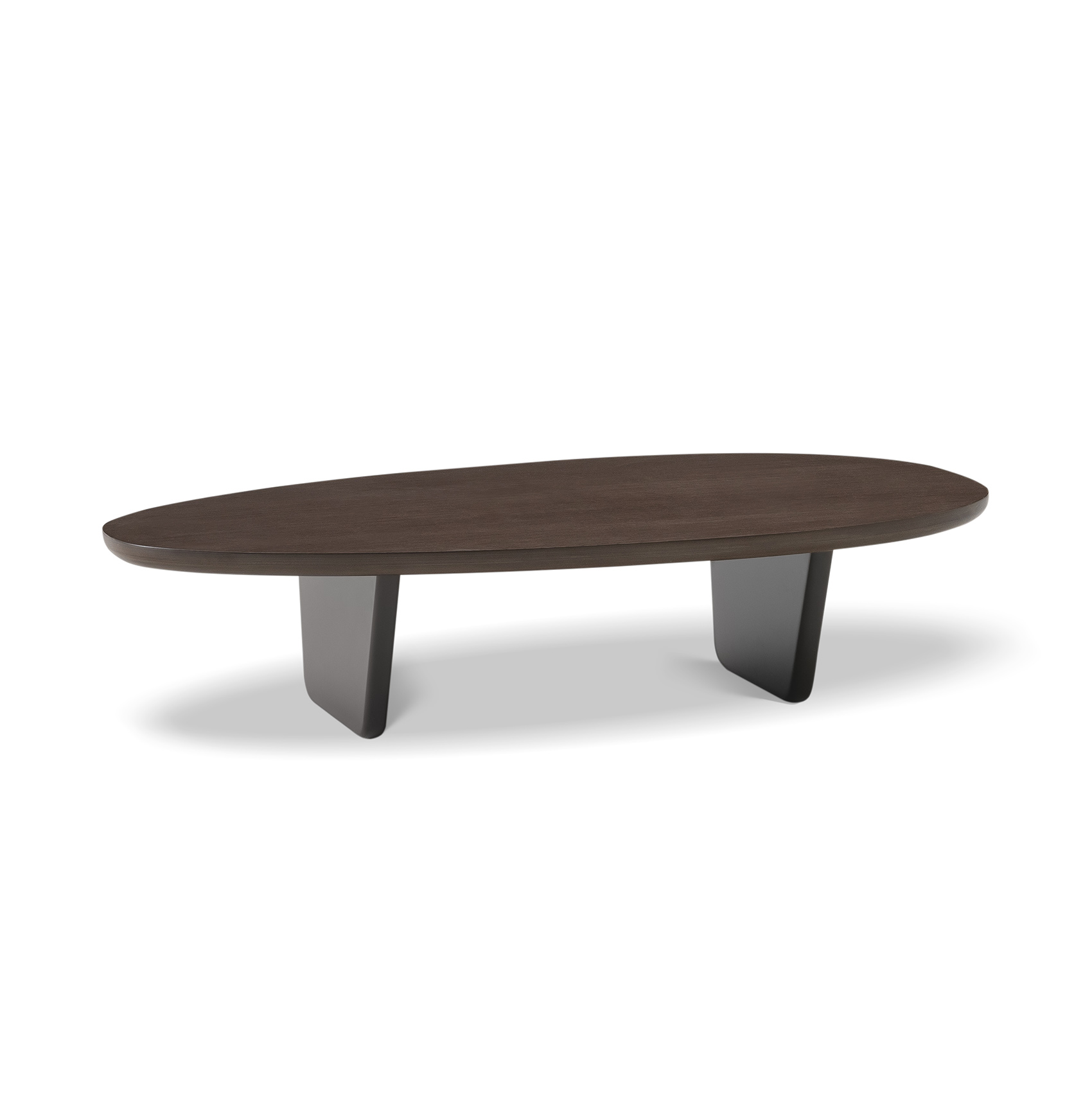 Large Barcelona Coffee Table with gray legs and a special wood color top