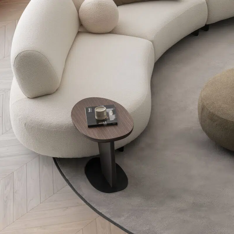 Versatile placement options with the Barcelona Side Table over bon bon sofa