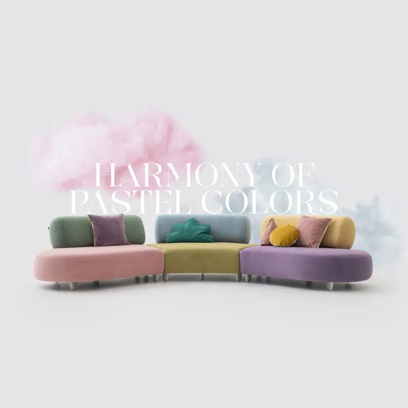 bon bon dragee modular sofa colorful pastel colors harmony