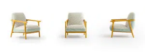 Charmant fauteuil Boboli Tofita - Design mignon, accents en bois jaune