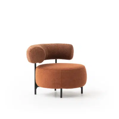 Fauteuil design moderne en terracotta sur fond blanc, haute qualité par LEOPARD Furniture, meilleur magasin au Canada.