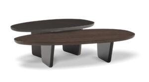 Elegant oval shape and curved lines of the Barcelona Coffee Tables