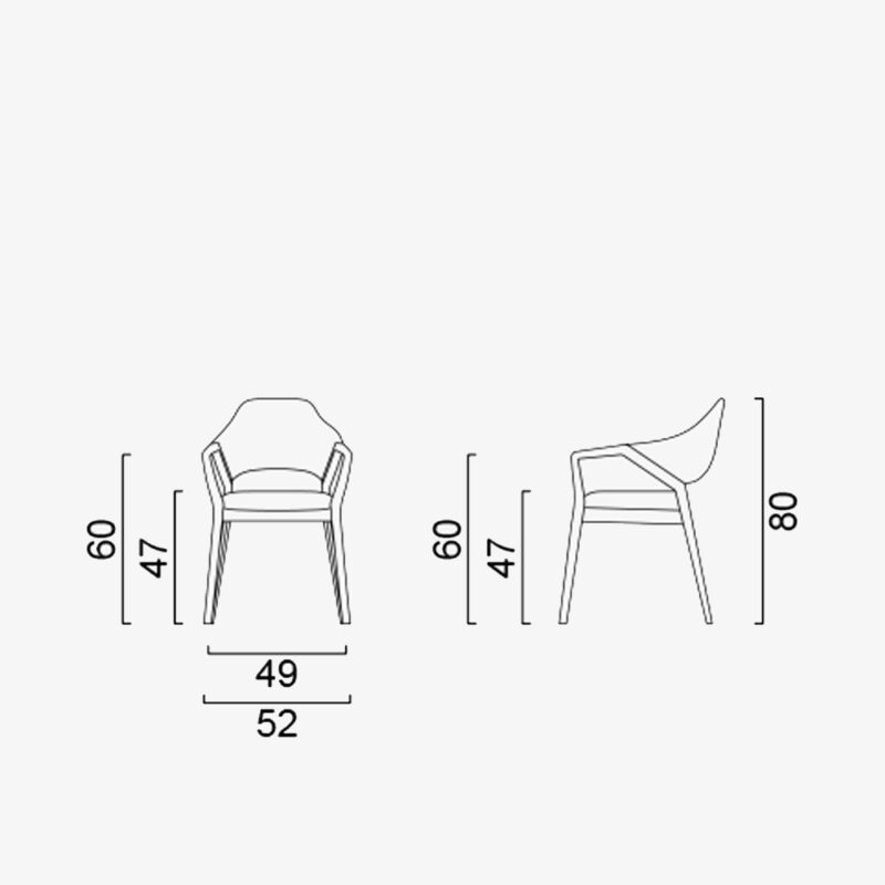 kendo dining chair with arms dimensions blueprint