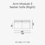 Module d'accoudoir Canapé 3 places (droite)