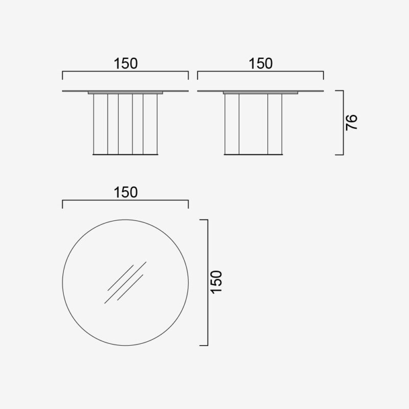 libre dining table dimensions
