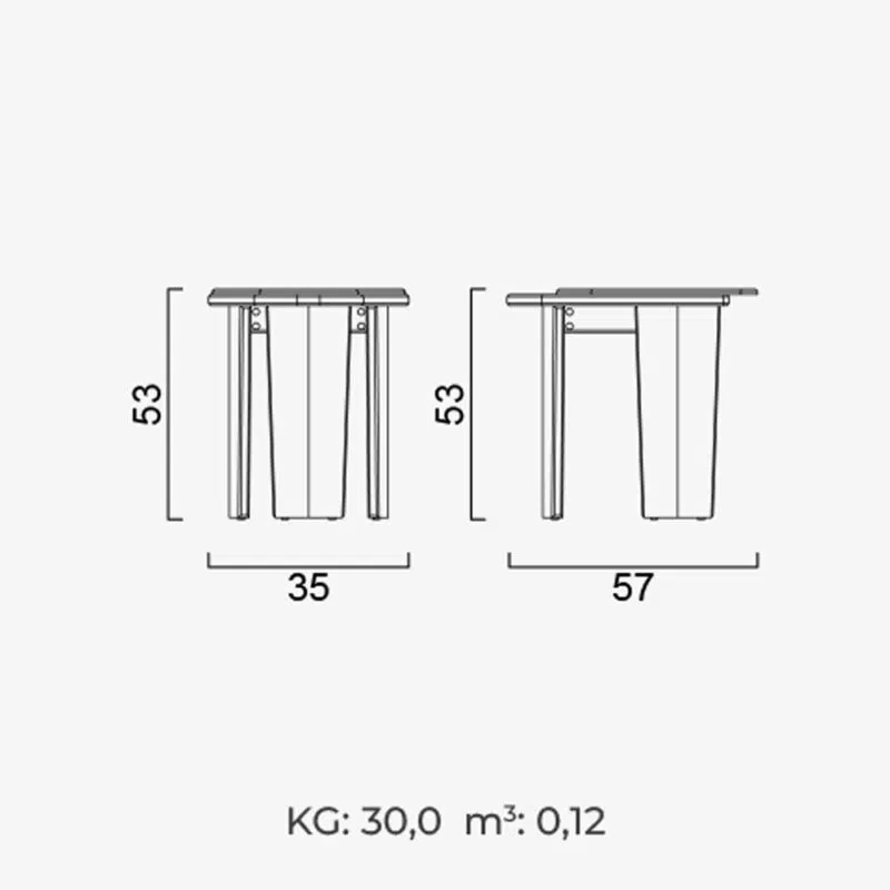 table d'appoint loft blue print dimensions