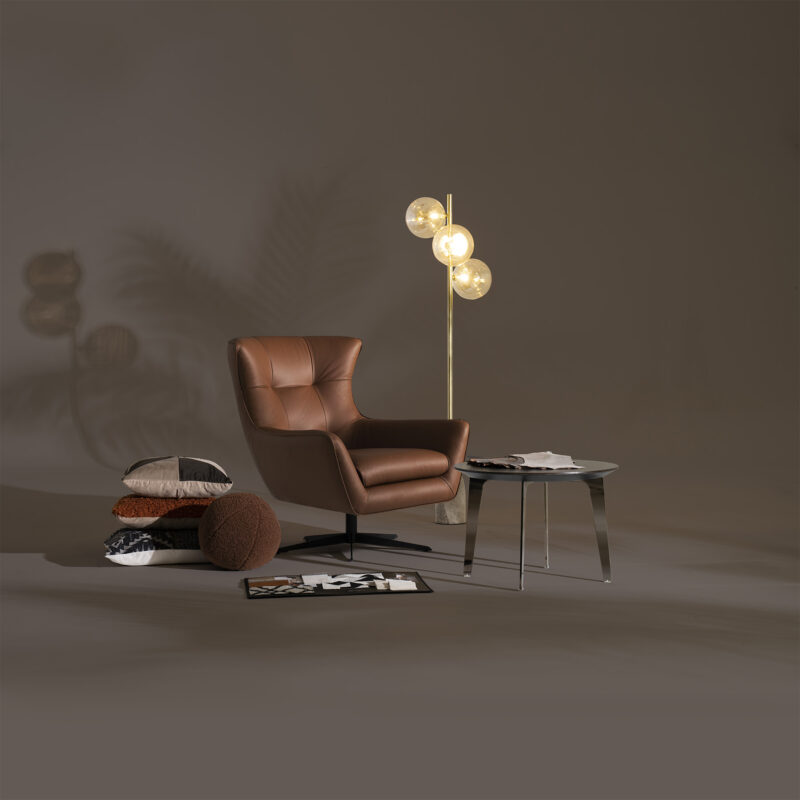 maserati swivel brown leather accent chair artistic picture