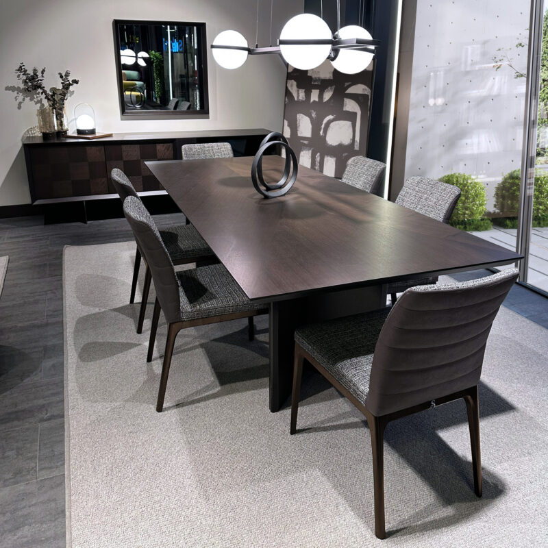 modern smoked oak dining room design with new toronto chair and heritage dining table and heritage console table