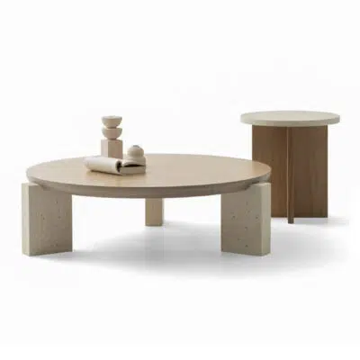 nota round coffee and side table set contemporary modern design