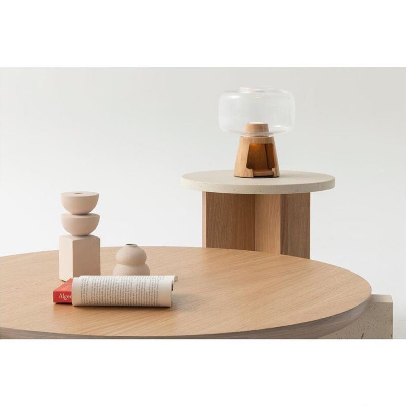 nota round coffee and side table set contemporary modern design