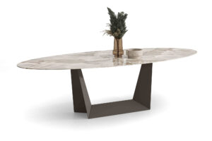 luxury oval stone dining table