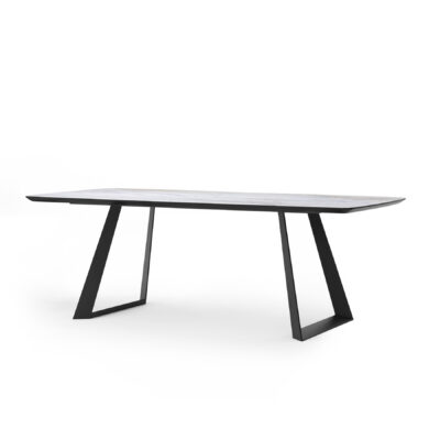 Como Dining Table - Black Metal Legs, Modern Design