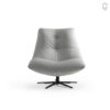 Zen Swivel leather Accent Chair in light gray - Front View