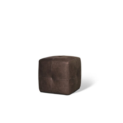 california cube ottoman rich brown leather upholstery