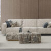 cube ottoman cube marble coffee table and cube sofa light colors warm modern design