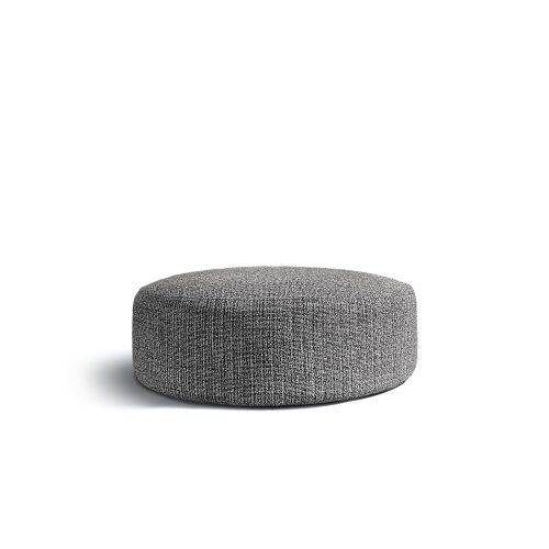 Pouf rond de style loft sur fond blanc de LEOPARD Furniture, le premier magasin de décoration d'intérieur haut de gamme au Canada.