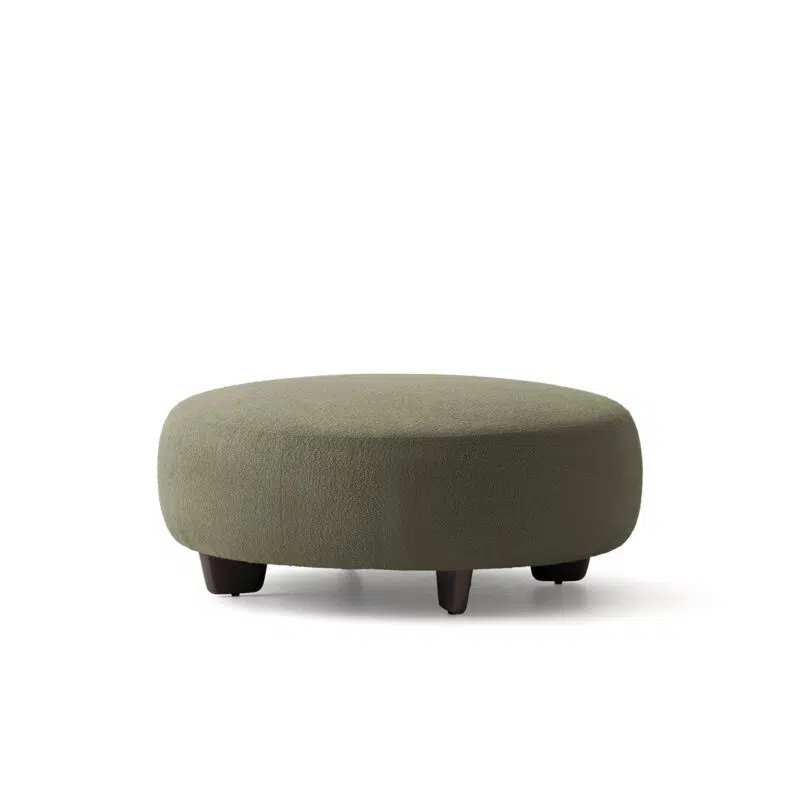 grand pouf rond vert avec pieds bon bon