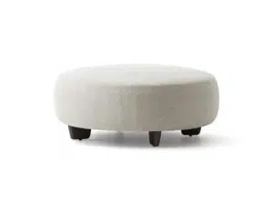 grand pouf rond blanc avec pieds bon bon