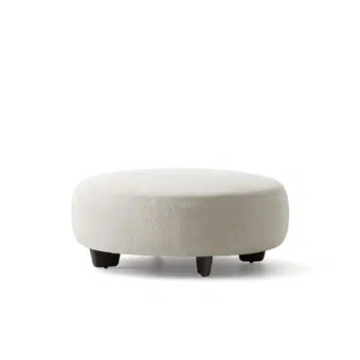 grand pouf rond blanc avec pieds bon bon