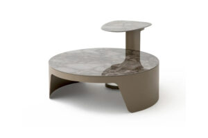 element gray ceramic round coffee table and side table set
