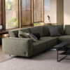 cubic modular sofa cavalli in green fabric upholstery closup