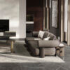 Elegant modern gray sofa in chic living room interior by LEOPARD Furniture, Canada.